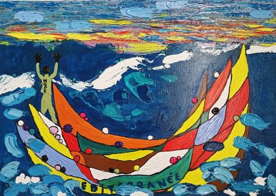 Les Migrants, Hope, peinture originale de Venice Voisin