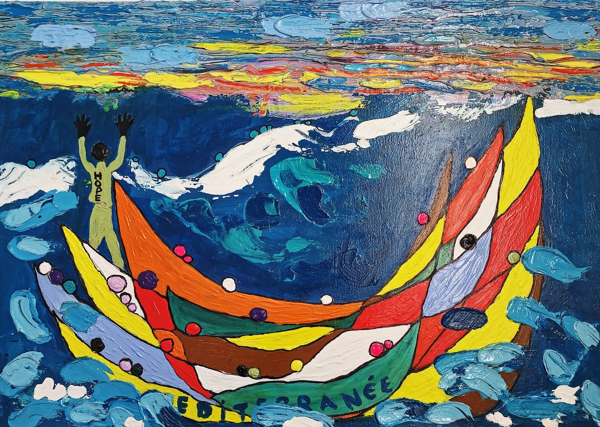 Les Migrants, Hope, peinture originale de Venice Voisin