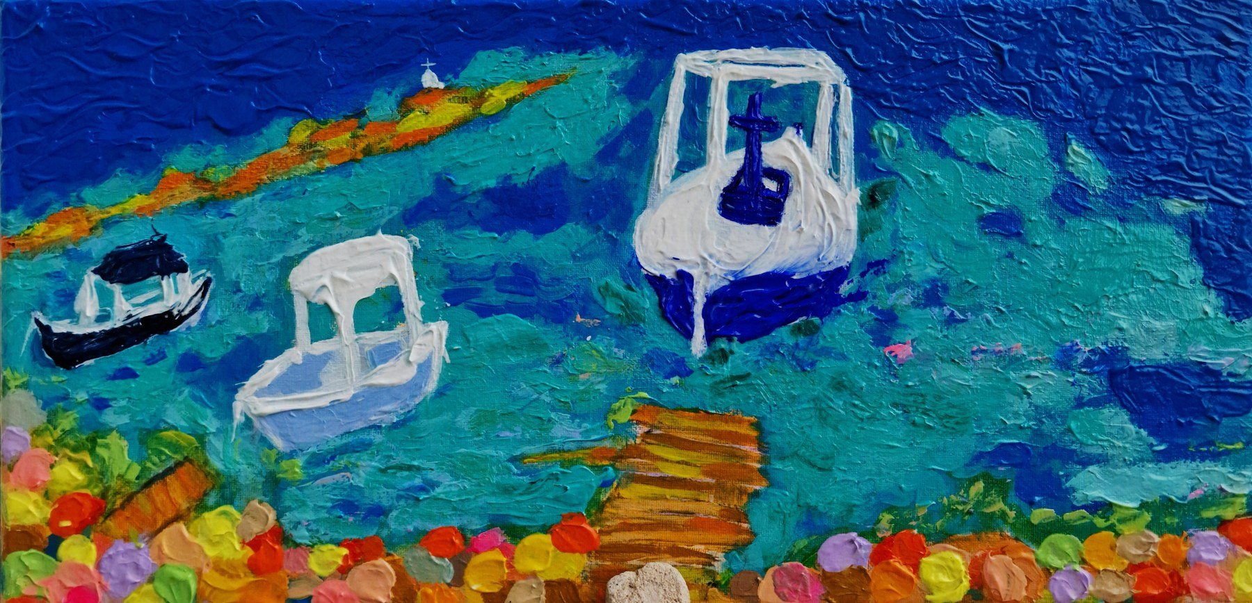 Quelque part en Grèce, peinture originale de Venice Voisin
